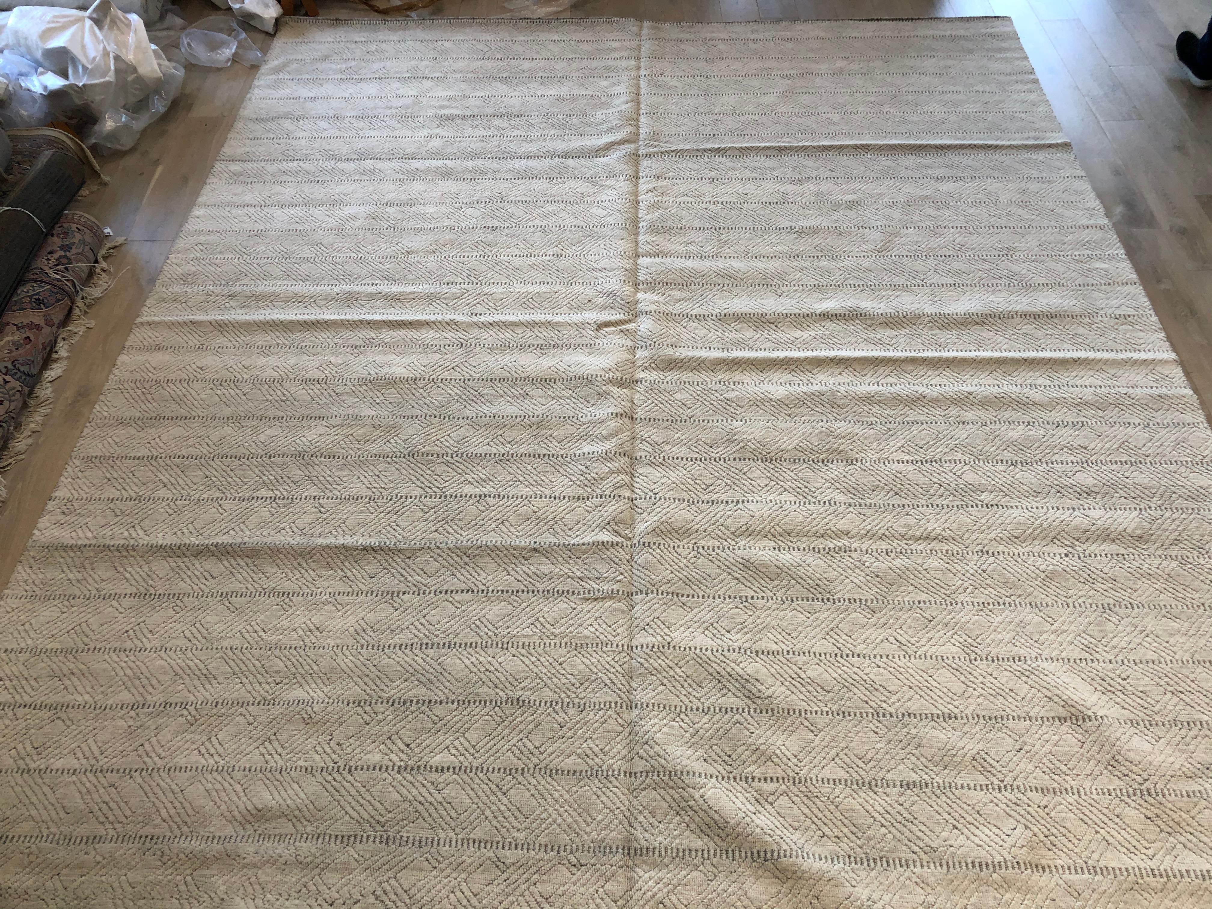 Lana Tappeto d'area con design marocchino Cream Twist in vendita