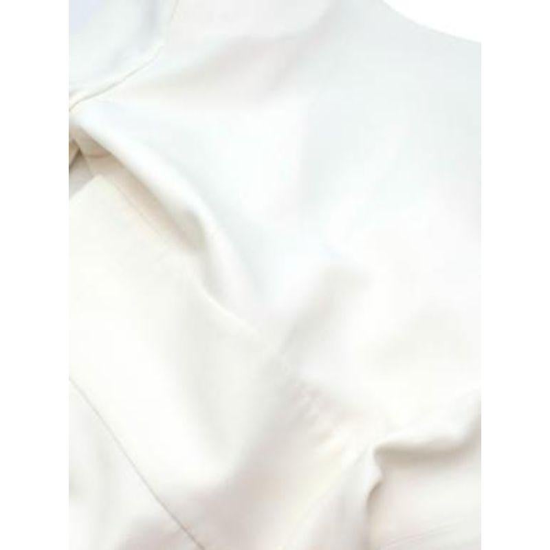 Cream V-Neck Wrap Mini Dress For Sale 4
