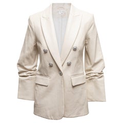 Cream Veronica Beard Faux Leather Blazer