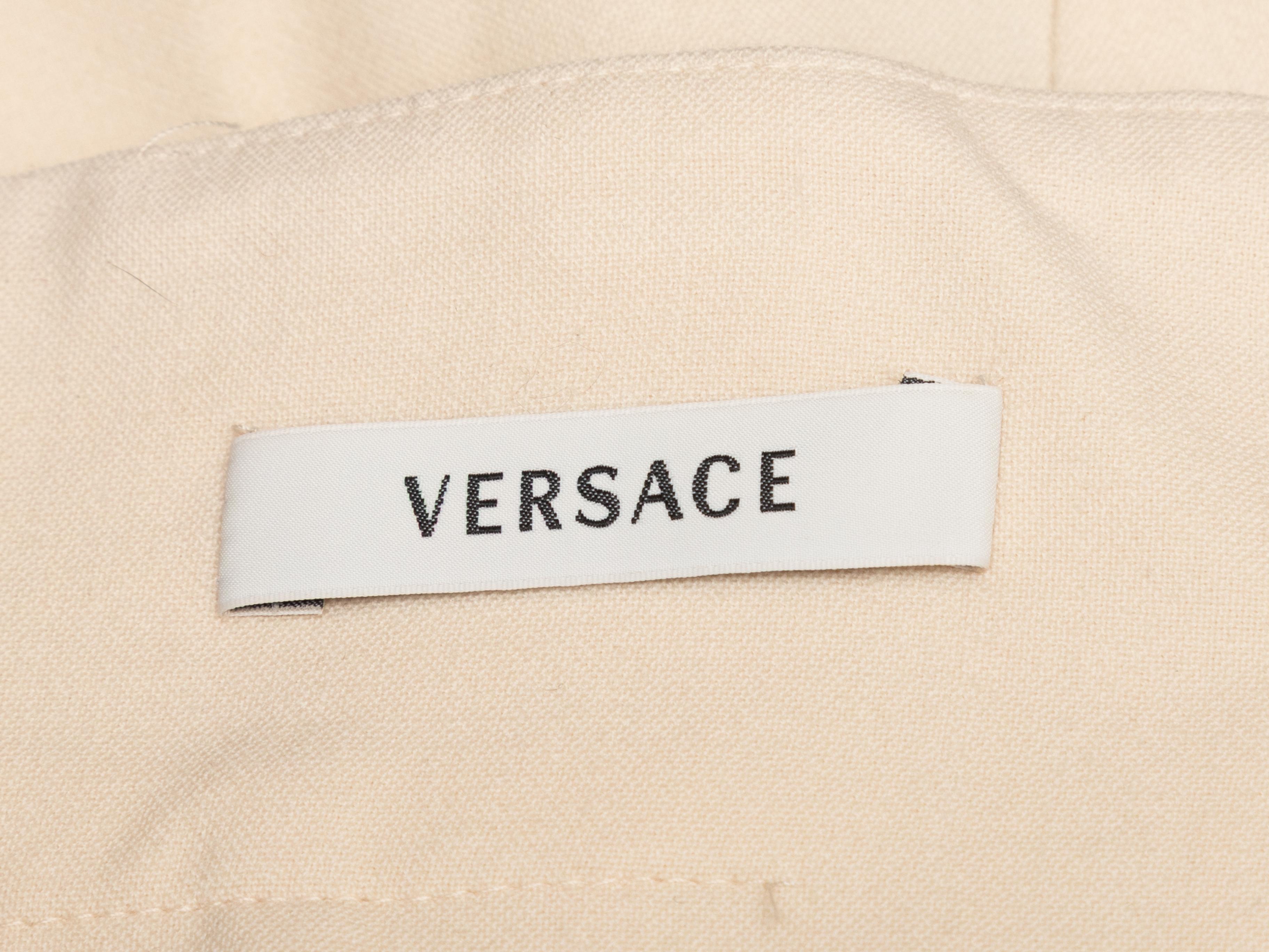 Creme Versace Medusa Kopf Knielanger Bleistiftrock Größe IT 38 (Beige) im Angebot