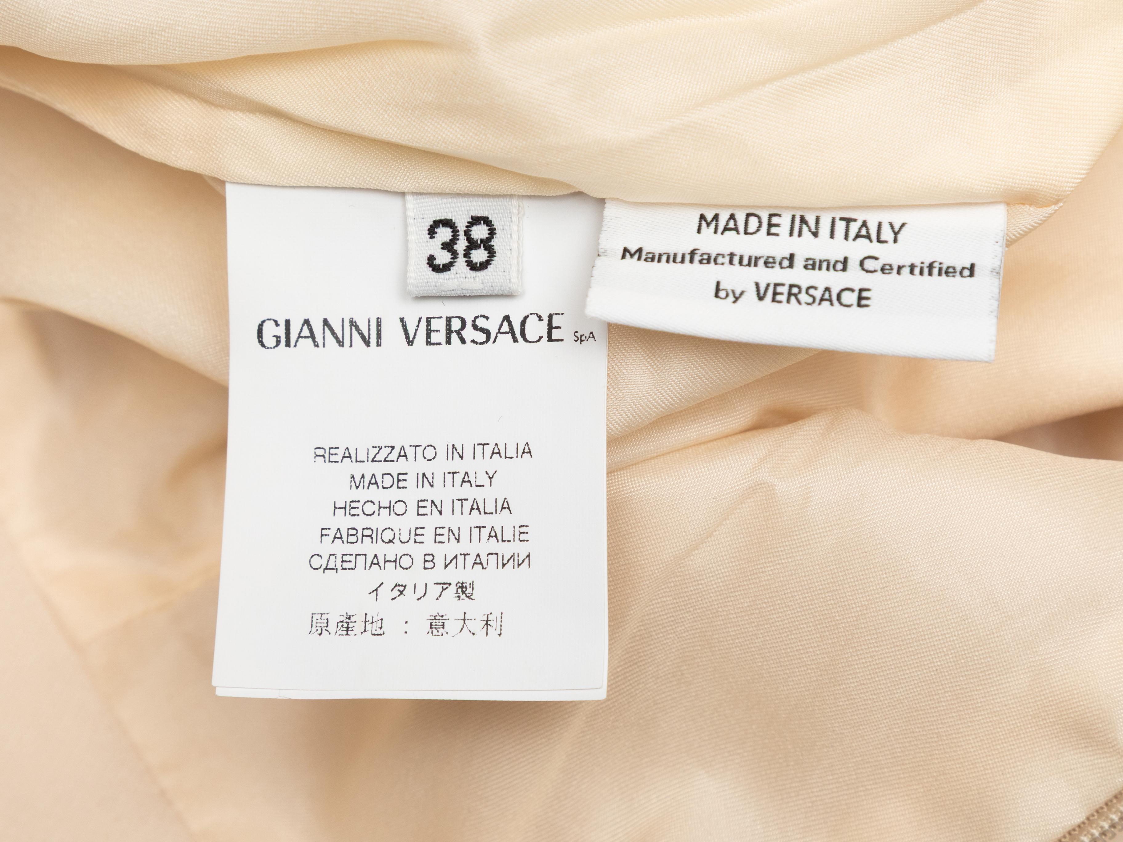 Creme Versace Medusa Kopf Knielanger Bleistiftrock Größe IT 38 im Zustand „Gut“ im Angebot in New York, NY