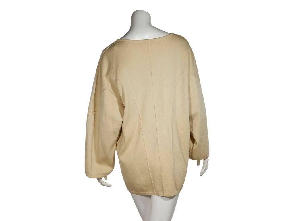 Beige Cream Vintage Alaia Oversized Wool Sweater