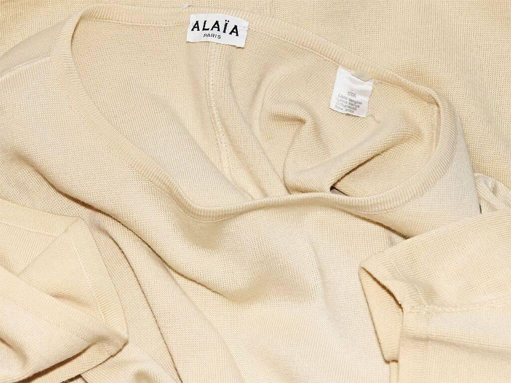 Cream Vintage Alaia Oversized Wool Sweater In Good Condition In New York, NY