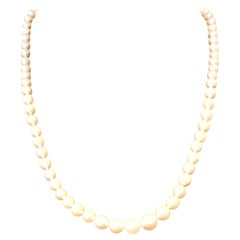 Cream White Cultured Tapered Pearl Strand Grade AA, 14kt, 20 Inch, 4.5-8.5mm