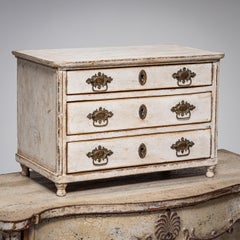 Cream-White Miniature Commode, 19th Century