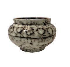 Cream With Brown Circle Pattern Vase, China, Contemporary