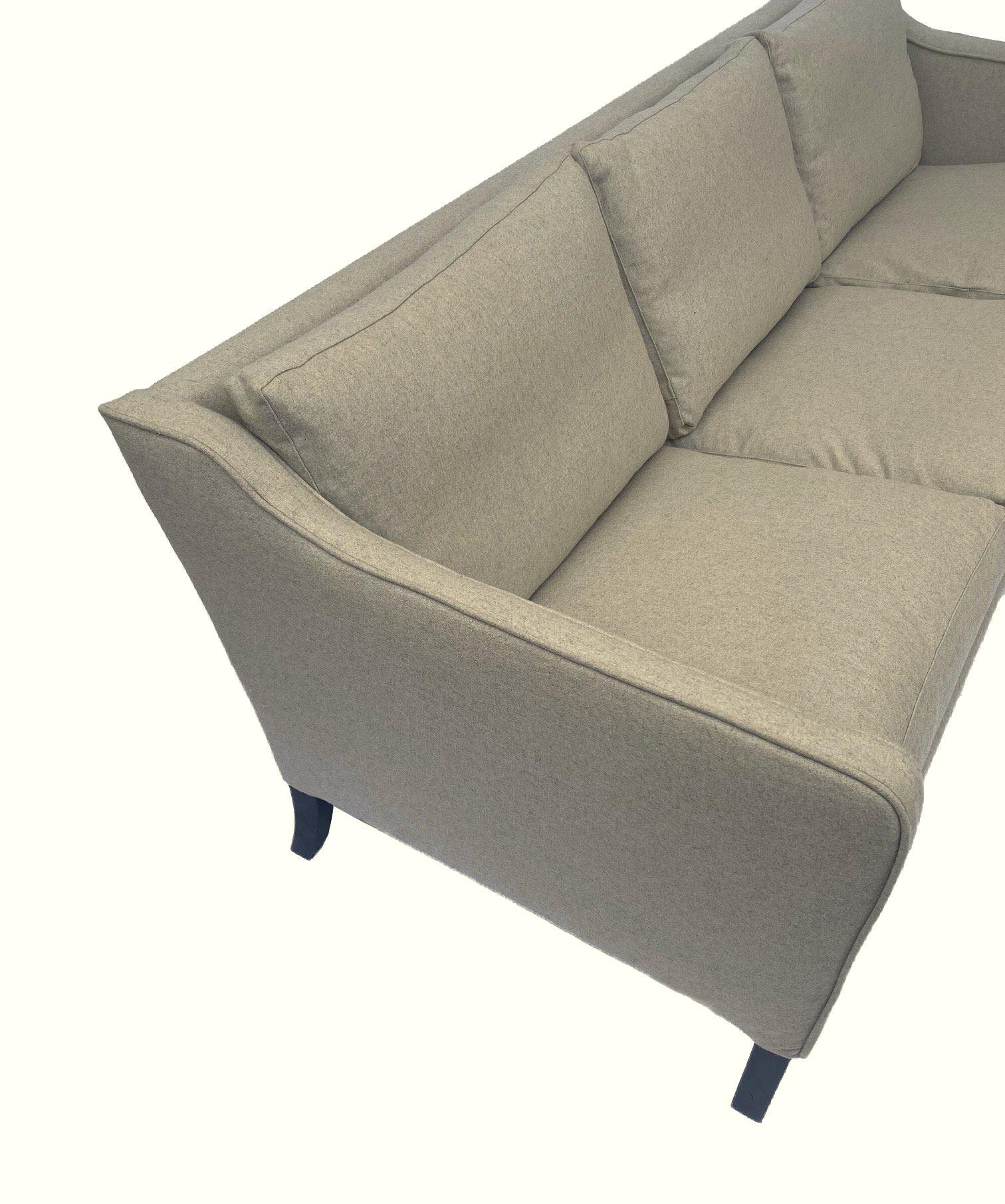 Cream Wool 3 Seater Sofa Mid-Century Danish, 1960s 6