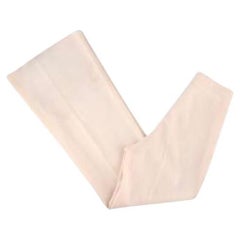 Cream Wool Wide Leg Trousers