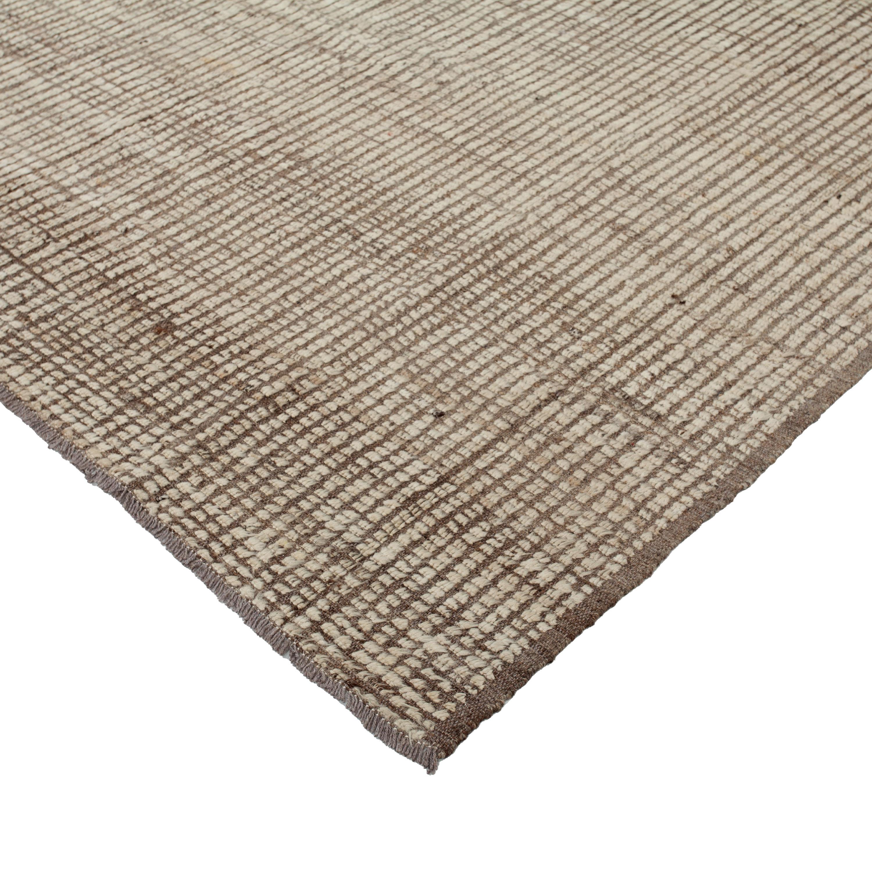 Mid-Century Modern abc carpet Cream Zameen Modern Wool Rug - 6'11
