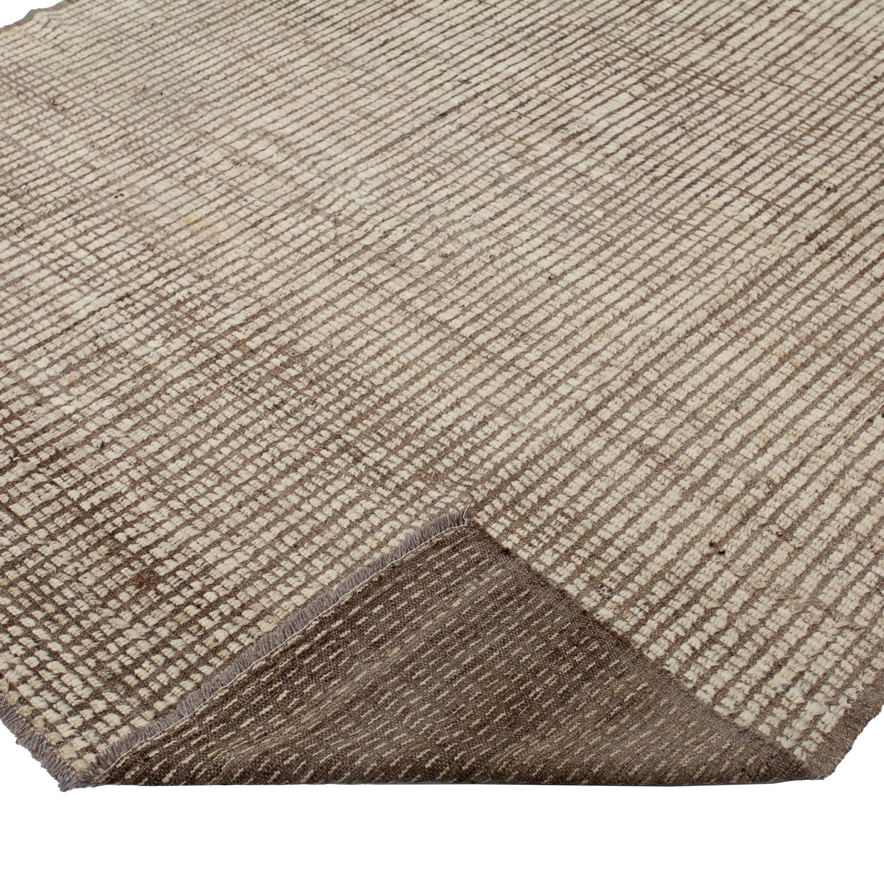 Afghan abc carpet Cream Zameen Modern Wool Rug - 6'11