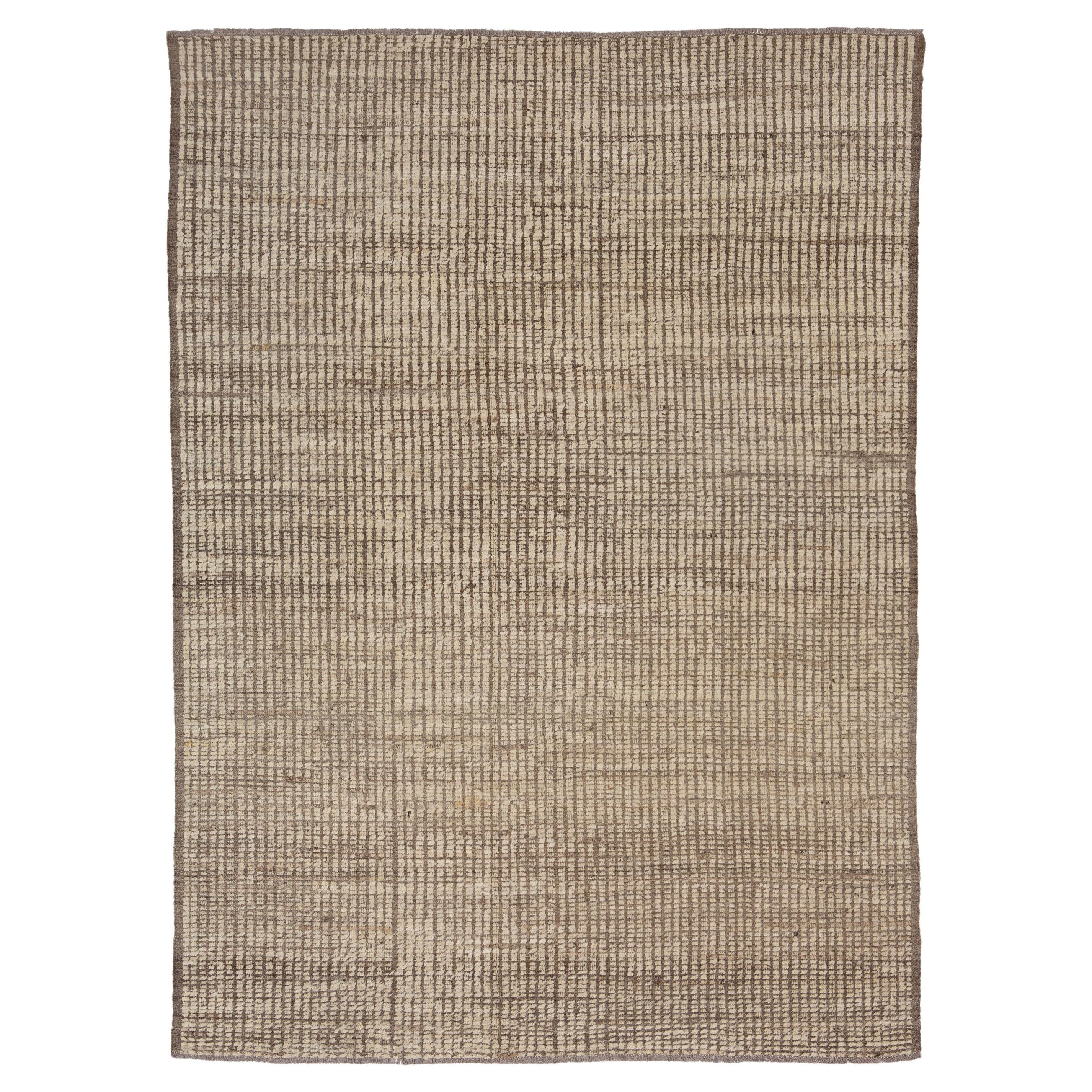 abc carpet Cream Zameen Modern Wool Rug - 6'11" x 9'6"