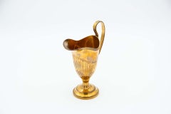Creamer in fluted silver with gold trim