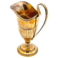 Creamer in fluted silver with gold trim