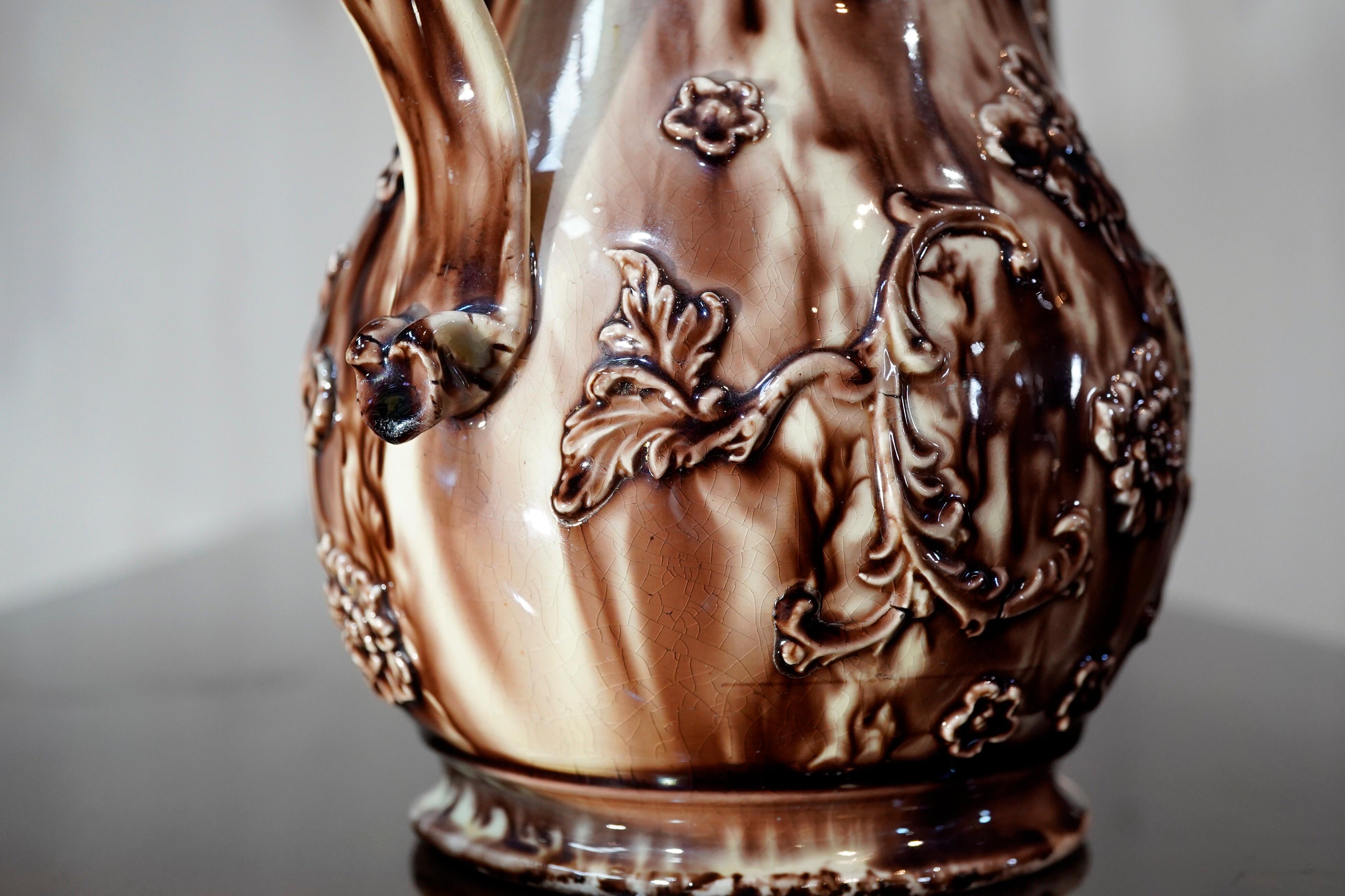 Mid-18th Century Creamware Coffee Pot, Whieldon Tortoiseshell Glaze, Zorensky Collection For Sale