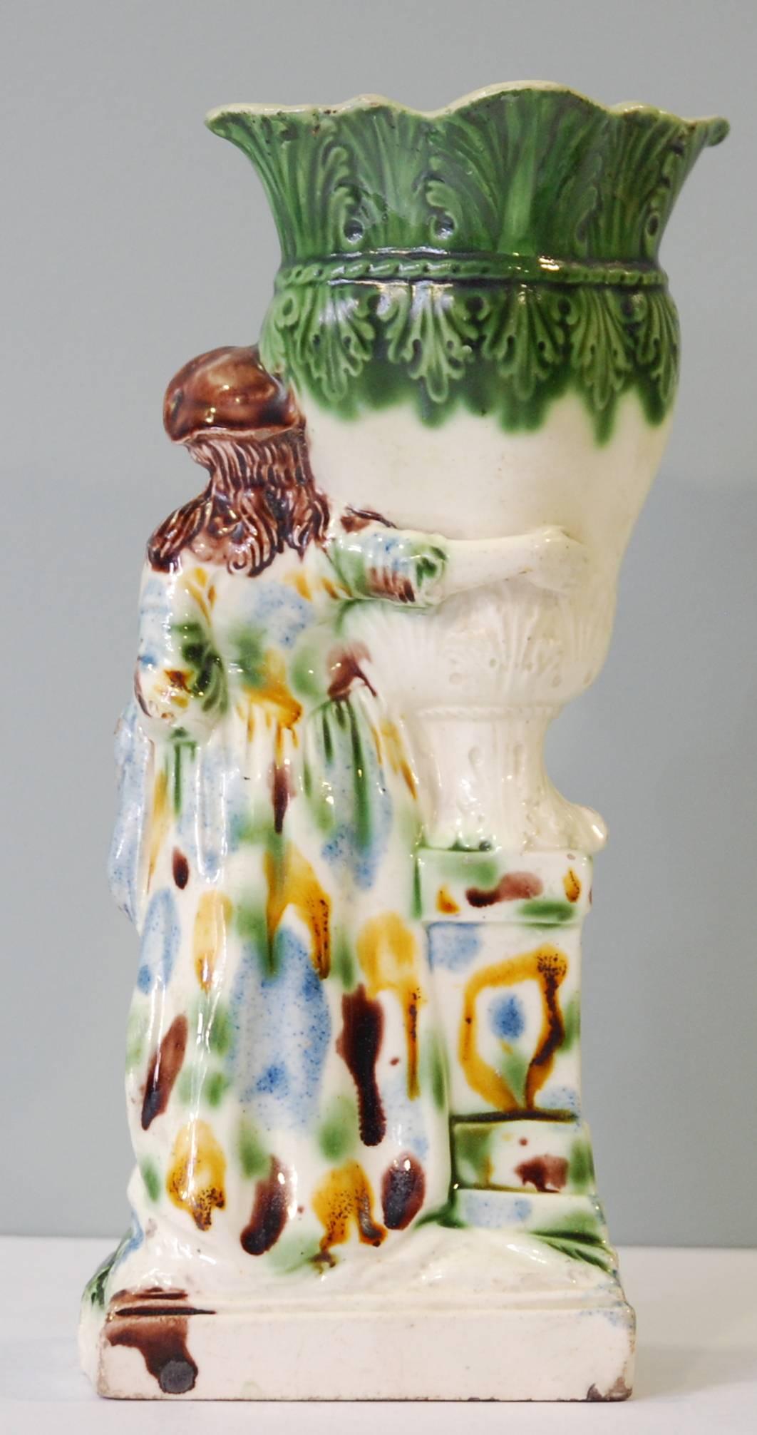 Neoclassical Creamware Gardener Vase, Ralph Wood Jr, circa 1770