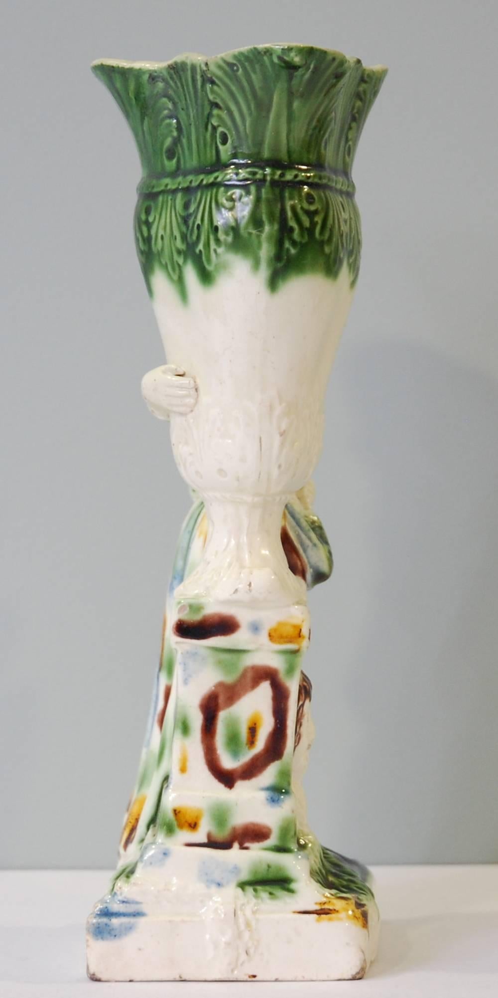 English Creamware Gardener Vase, Ralph Wood Jr, circa 1770