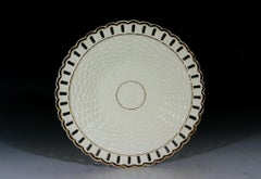 Creamware Openwork Dessert Plates, Set of Seven
