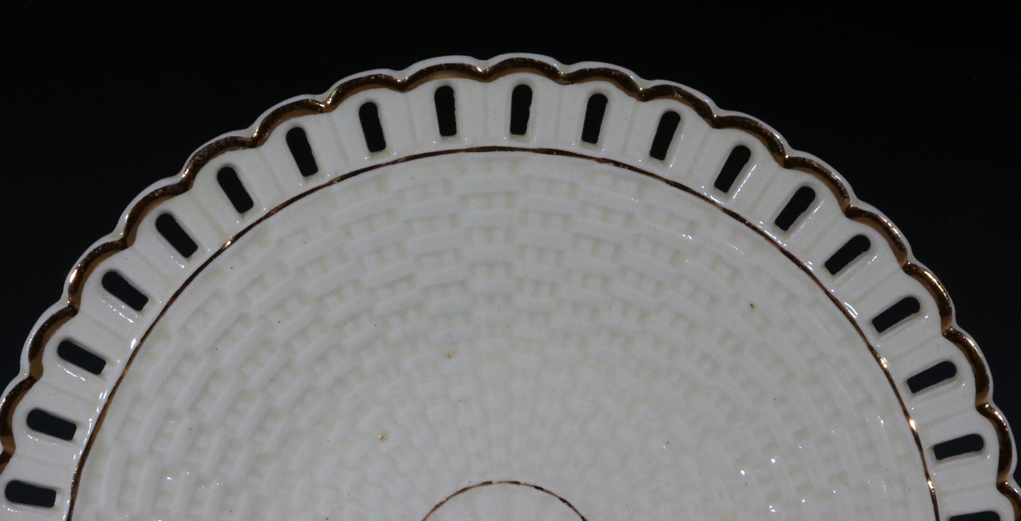 Creamware Openwork Dessert Plates, Set of Seven In Good Condition For Sale In Downingtown, PA