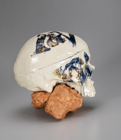 Michelle Erickson Ceramic Art Creamware Agate Skull earthenware and London clay