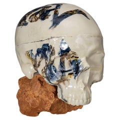 Michelle Erickson Keramik-Kunst Cremegeschirr mit Achatschädel und Londoner Tonwaren