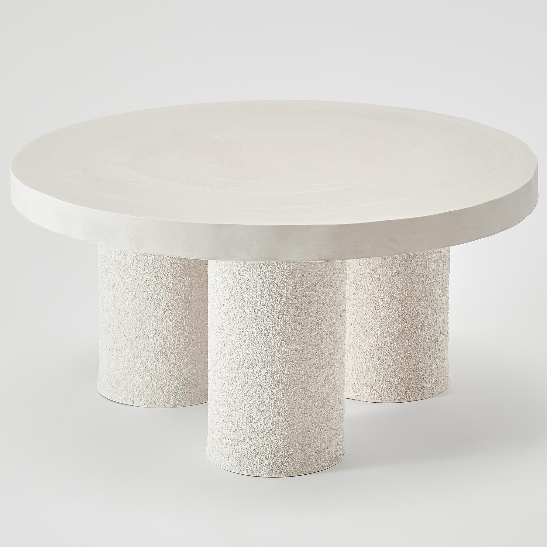 Creamy Cake Coffee Table by Perler
Dimensions: Ø 100 x H 40 cm.
Materials: Jesmonite.
Weight: 35-40 kg.

Available in two diameters: Ø 80 and 100 cm; and two different heights: 35 and 40 cm.  Every piece from the Bake a Cake collection is