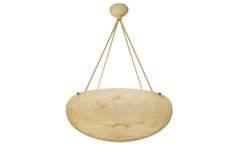 Creamy Ivory Alabaster Light Fixture from Sweden, circa 1910