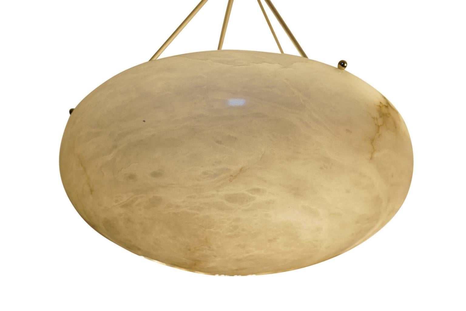 20th Century Creamy Ivory Alabaster Light Fixture from Sweden, circa 1910