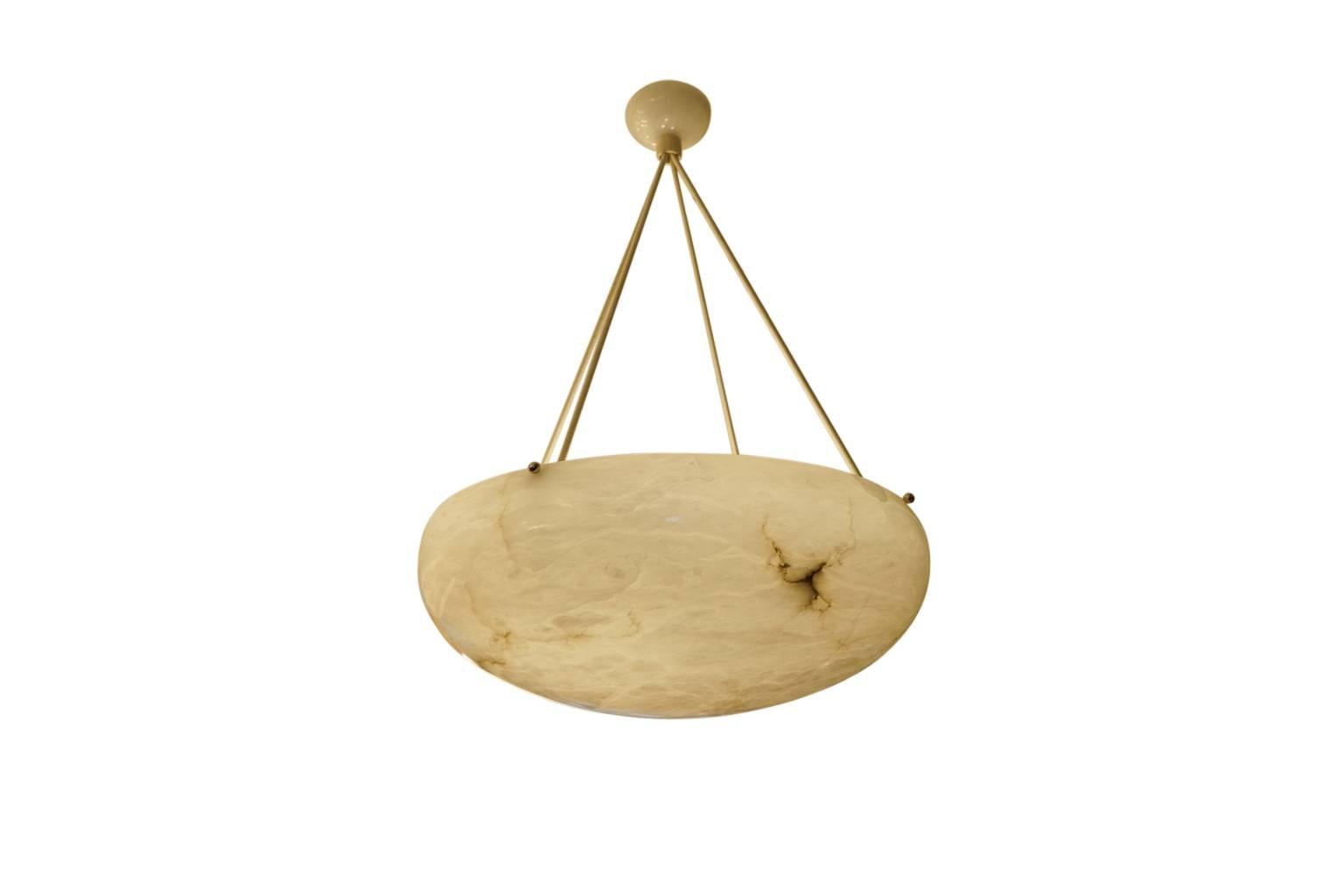 Creamy Ivory Alabaster Light Fixture from Sweden, circa 1910 1
