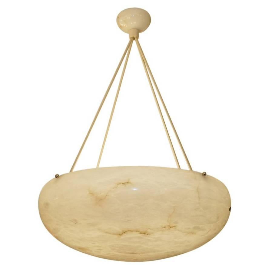 Creamy Ivory Alabaster Light Fixture from Sweden, circa 1910