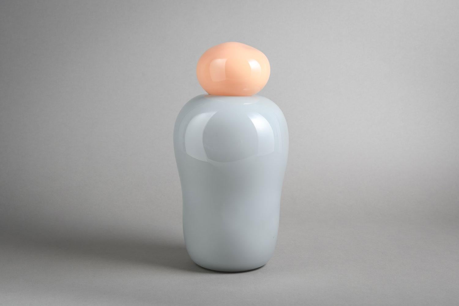 Creamy melon and blueberry ice cream bon bon mega vase by Helle Mardahl
Dimensions: D 15 x H 30 cm
Materials: glass
Also available: other color conbinations available

Helle Mardahl’s Bon Bon Mega Vase is a fusion of sculptural elegance and