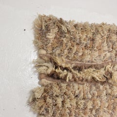 1960s Creamy Woven Fiber Arts Wall Hanging Tapestry Style Margo O'Connor CALIF