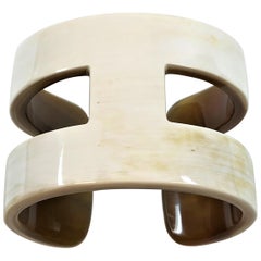 Creamy White "H" Style Horn Cuff/Bangle