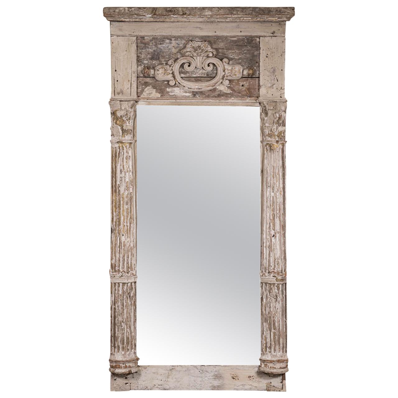 Creamy White Painted French Mirror