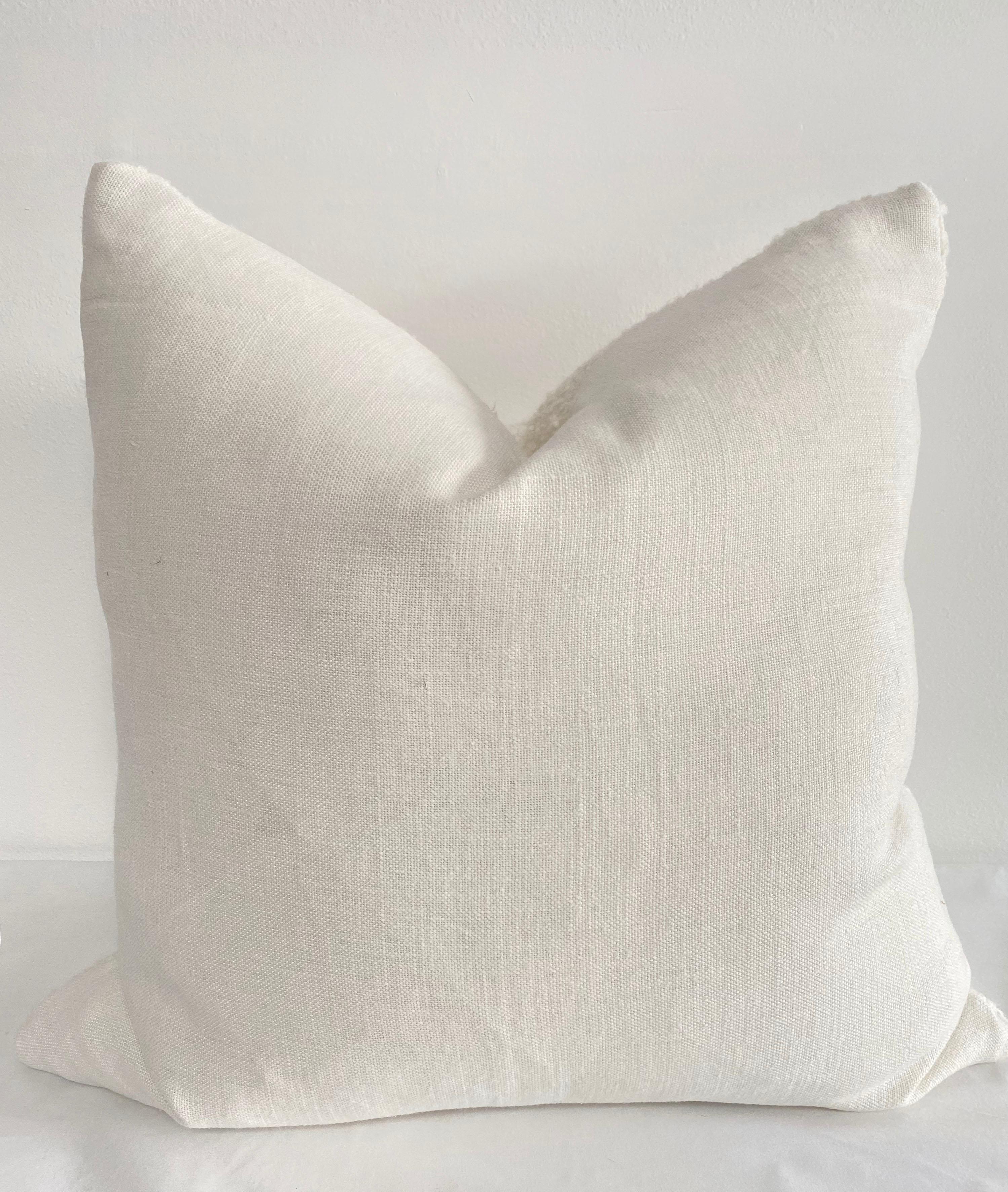 white boucle pillows