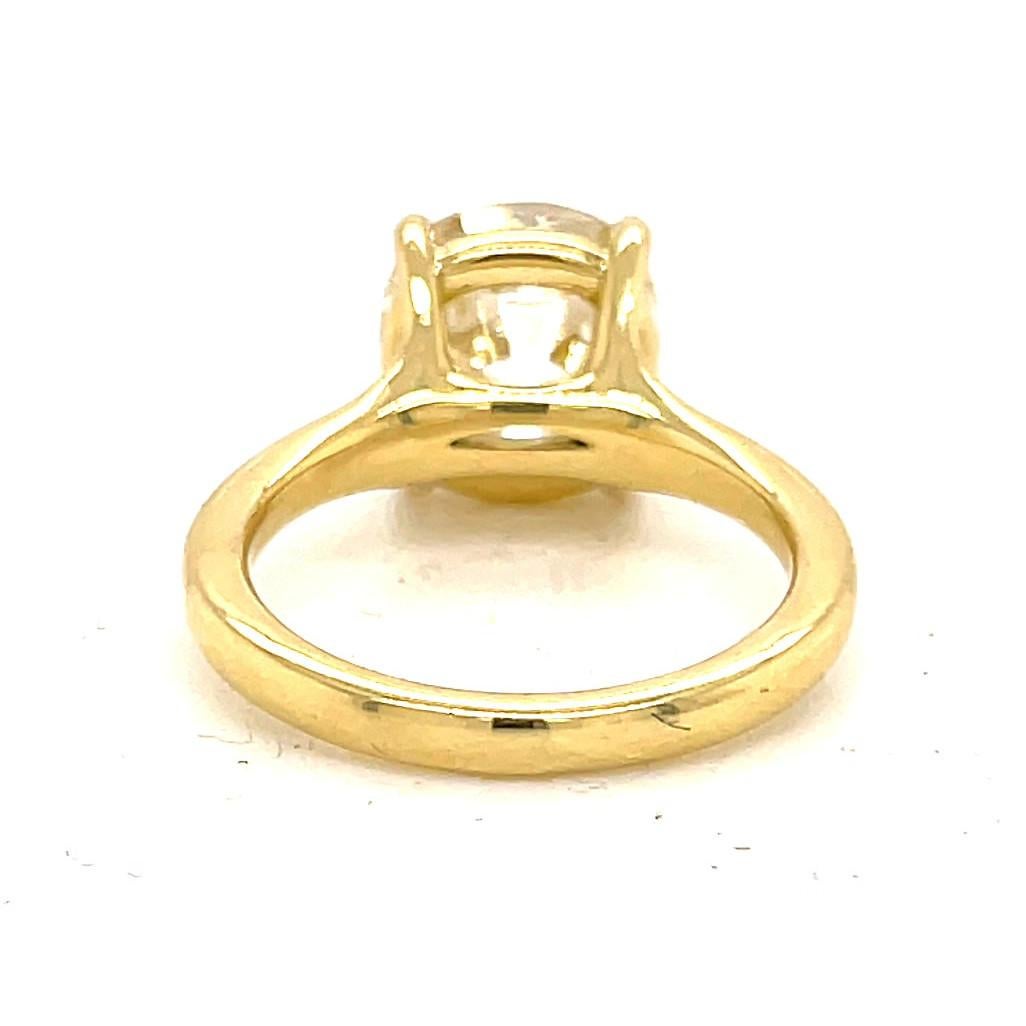 Old Mine Cut GIA 4.74 Carat Old Mine Diamond 18K Gold Engagement Ring