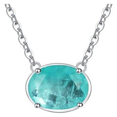 Created Parabia Tourmaline Necklace Sterling Silver