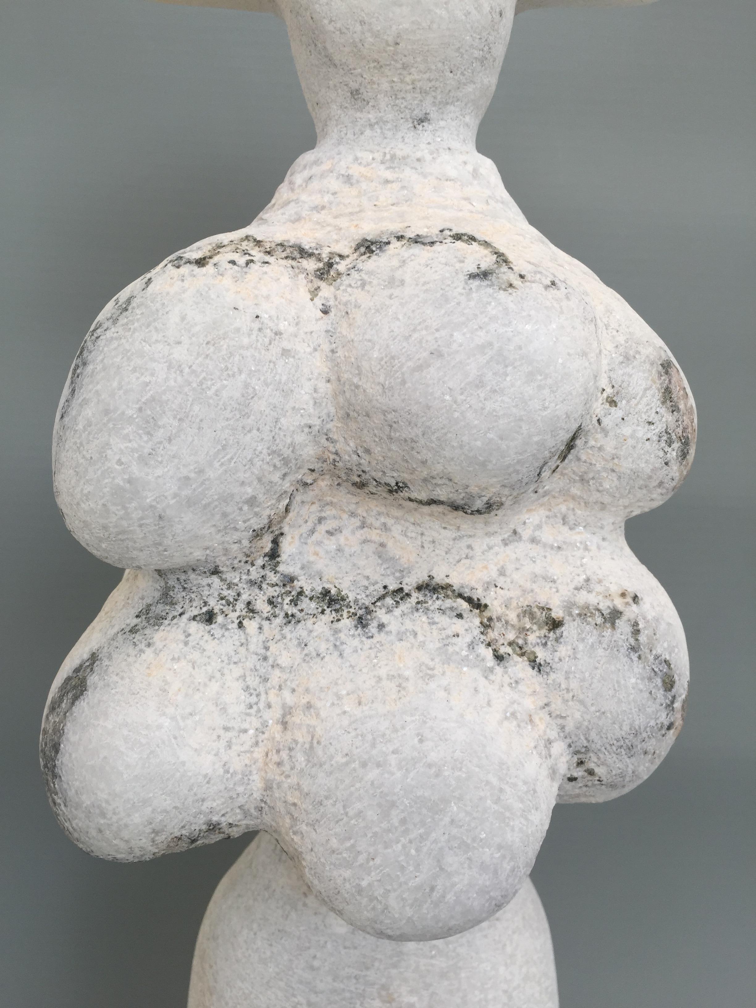 Modern Creatian Woman, Rare Naxian Marble Sculpture by Tom von Kaenel