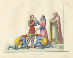 Creation of a Knight Ceremony, 14th Century – Hand-Colored, ca.1860