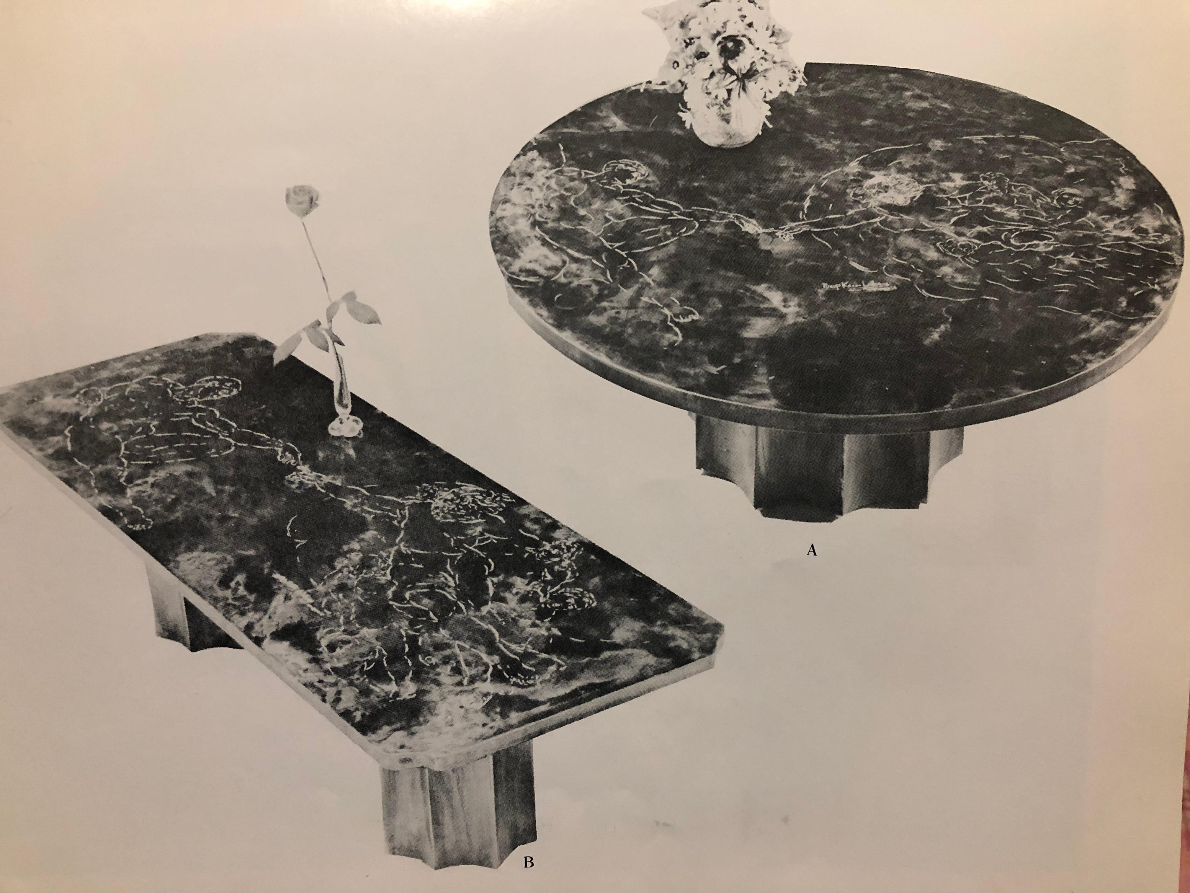 'Creation of Man' Double Pedestal Coffee Table by Philip & Kelvin LaVerne, 1960s 7