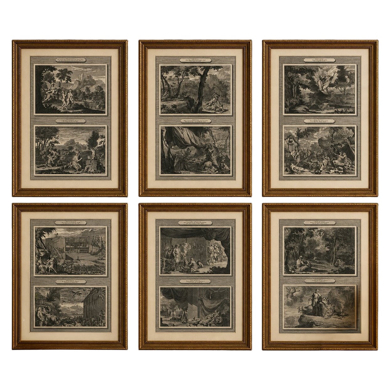 Creation of the World to Abraham Sacrifice, Genesis Engravings, 1700