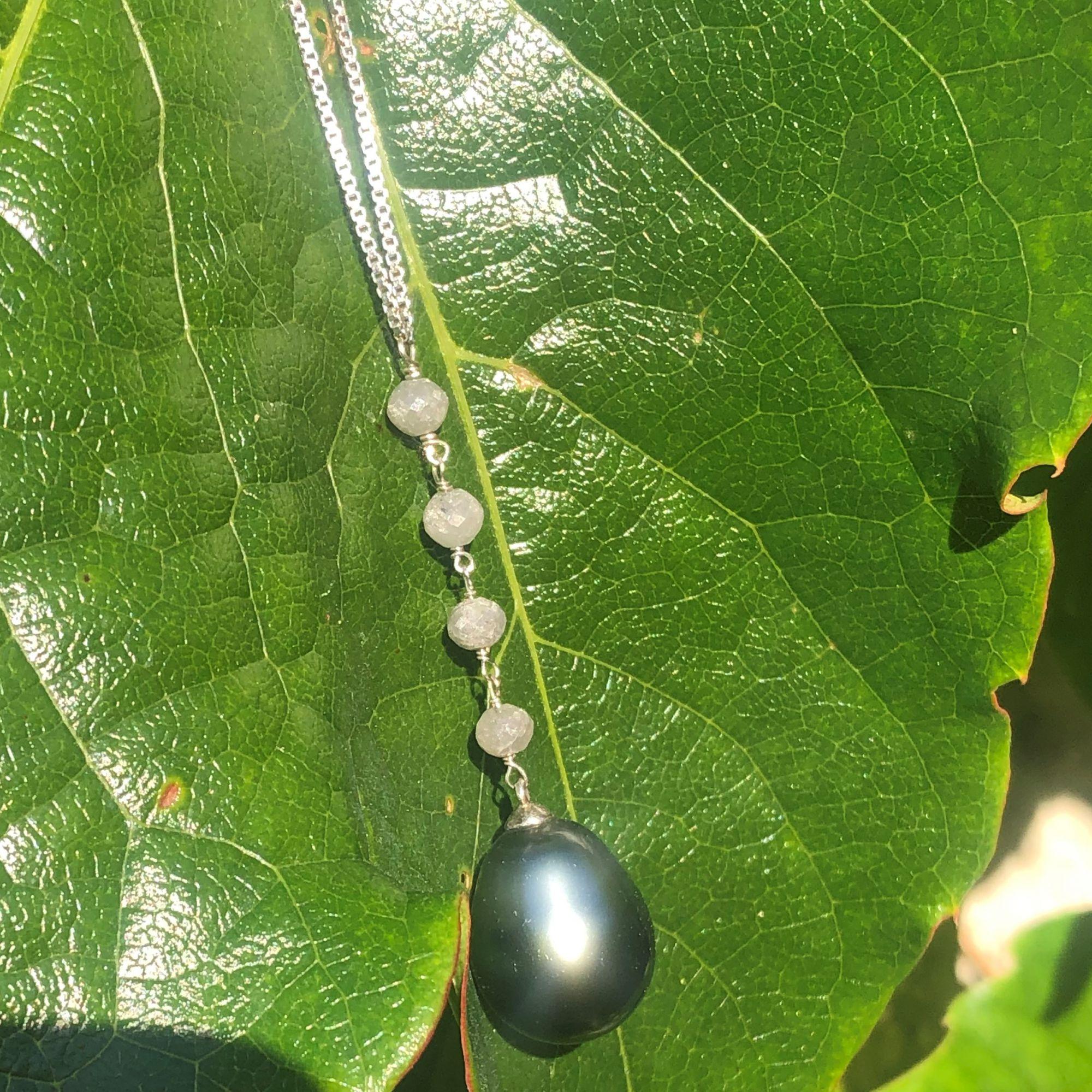 Creation Tahiti-Perlen Diamant-Perlen-Halskette aus 18 Karat Weigold im Angebot 10