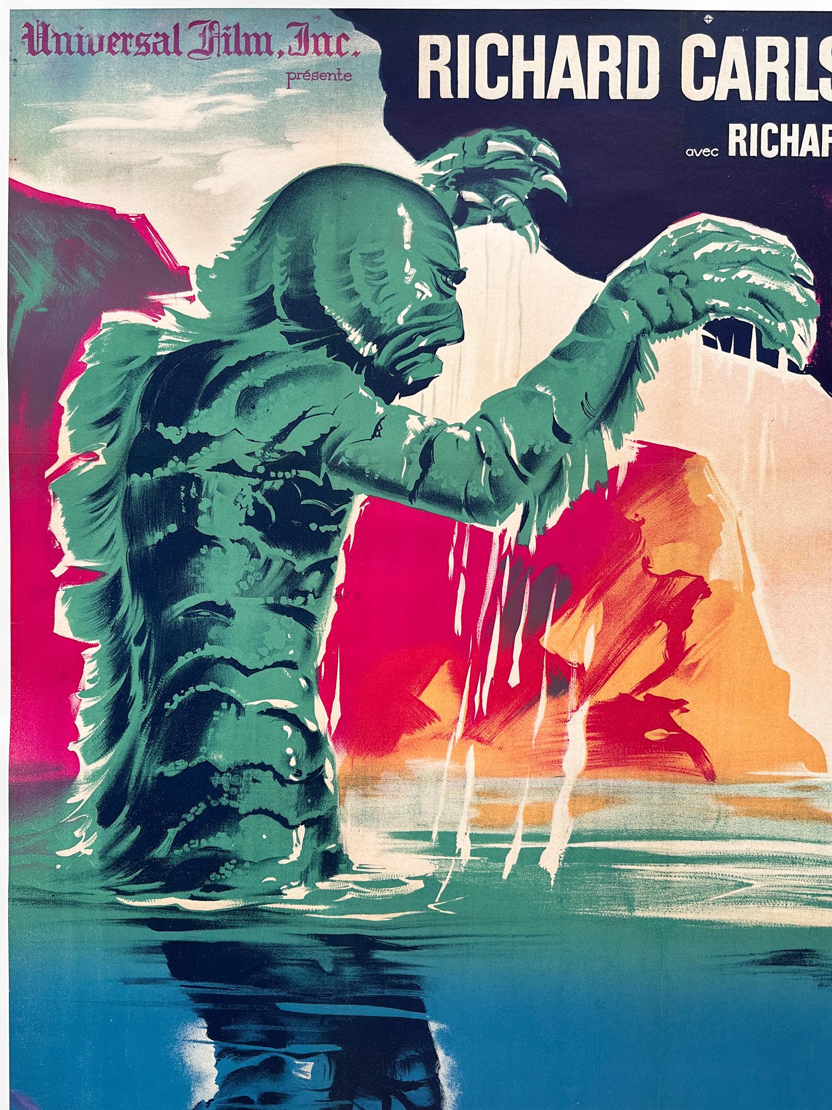 La criatura de la laguna negra R1962 Gran cartel de cine francés, CONSTANTIN BELIN Francés en venta