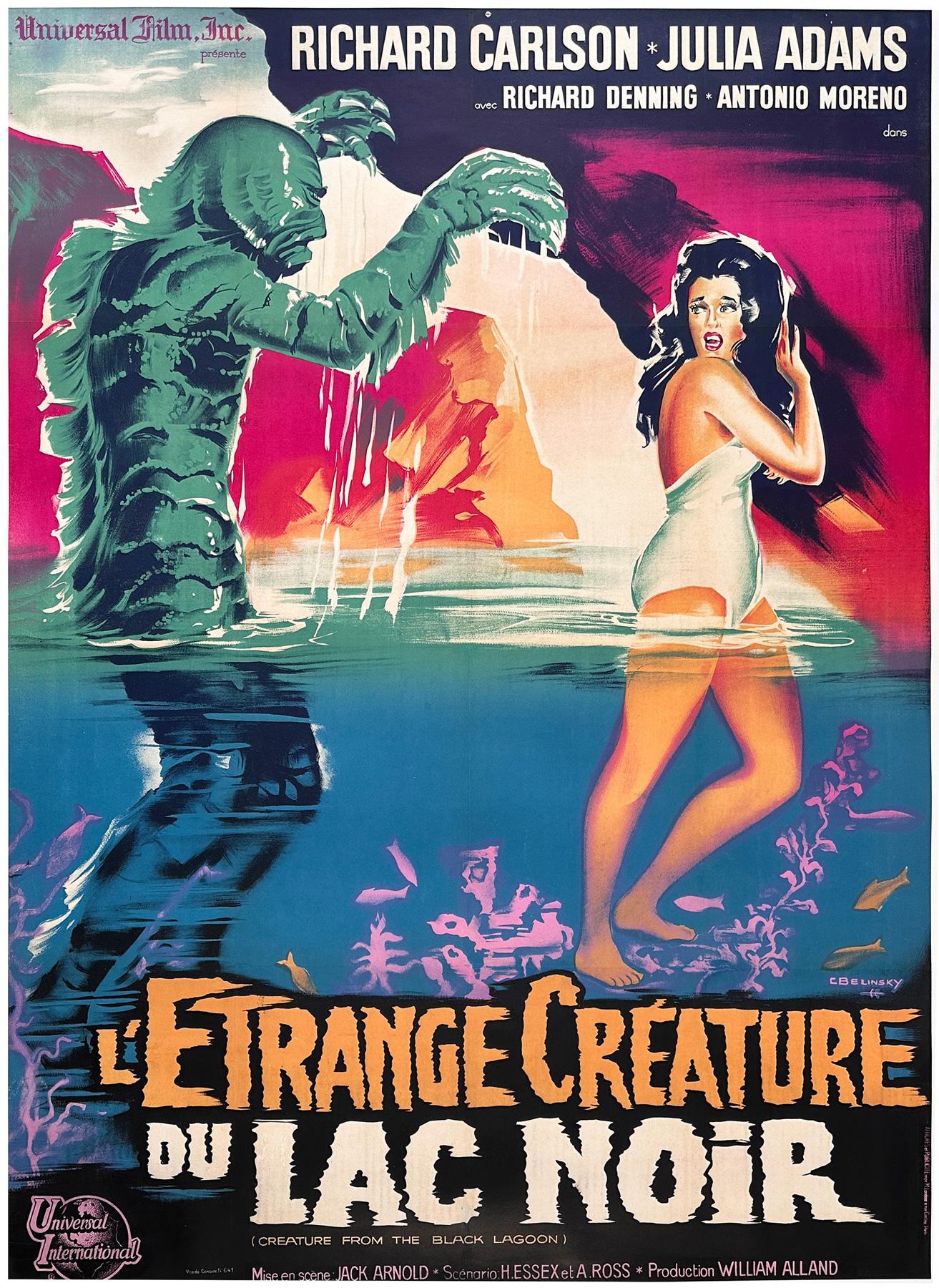 La criatura de la laguna negra R1962 Gran cartel de cine francés, CONSTANTIN BELIN en venta 1