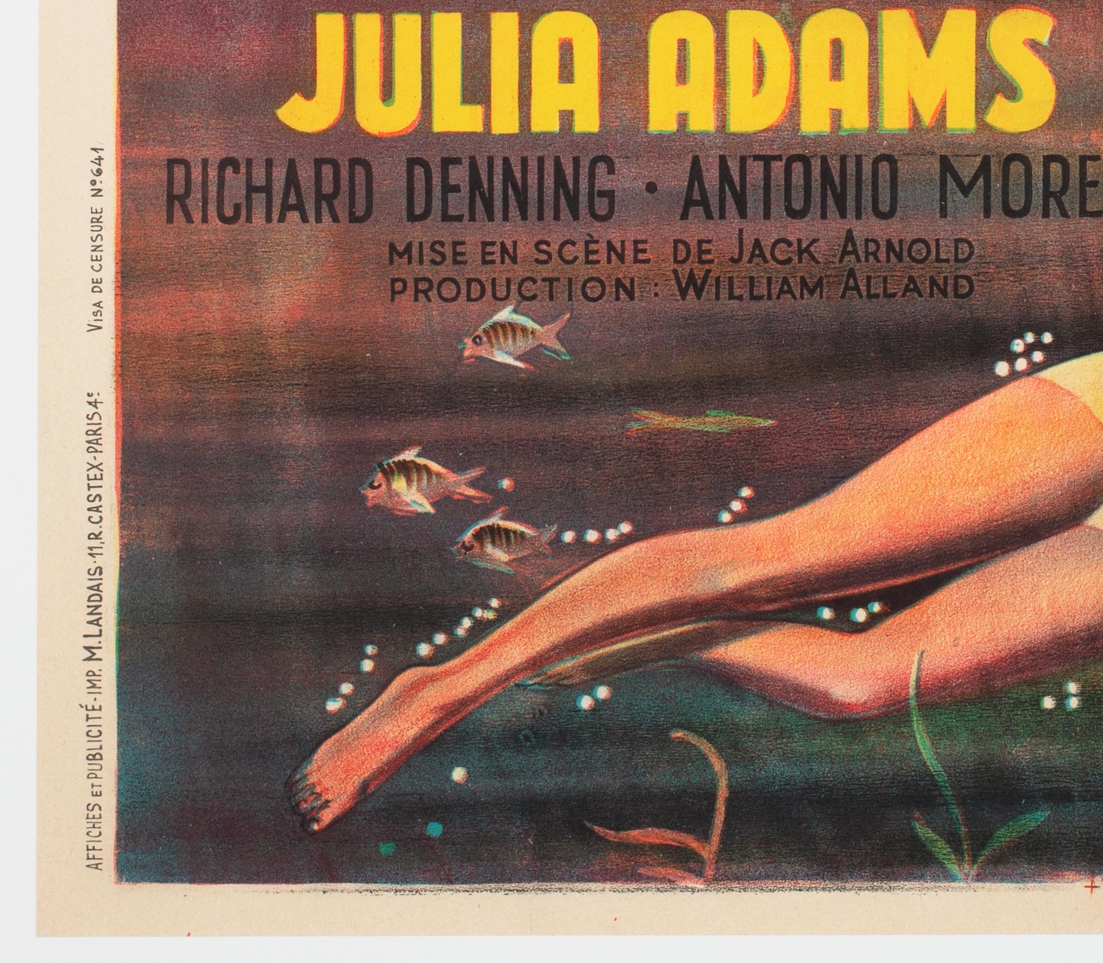 20th Century Creature From the Black Lagoon R1962 French Moyenne Film Poster For Sale