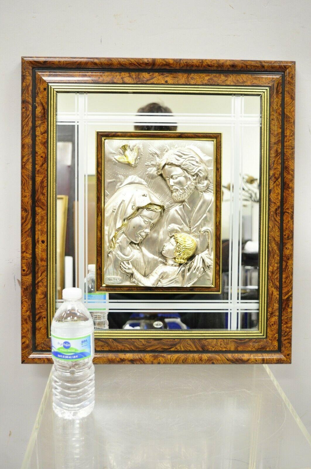Creazioni Artistche 925 Sterling Silver ARG Italy Jesus Mary Mirror Wall Art For Sale 5