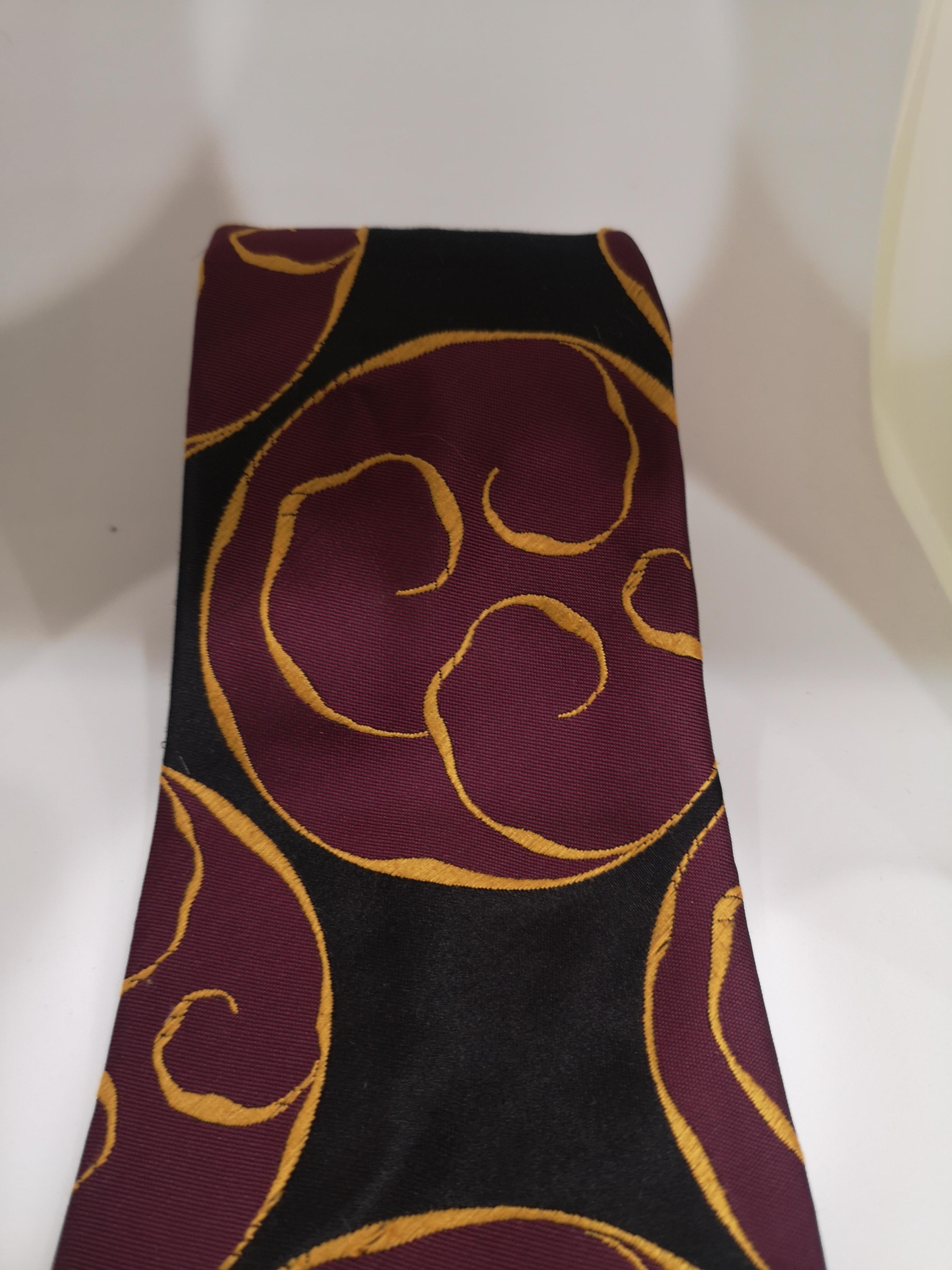 Men's Creazioni black purple silk tie