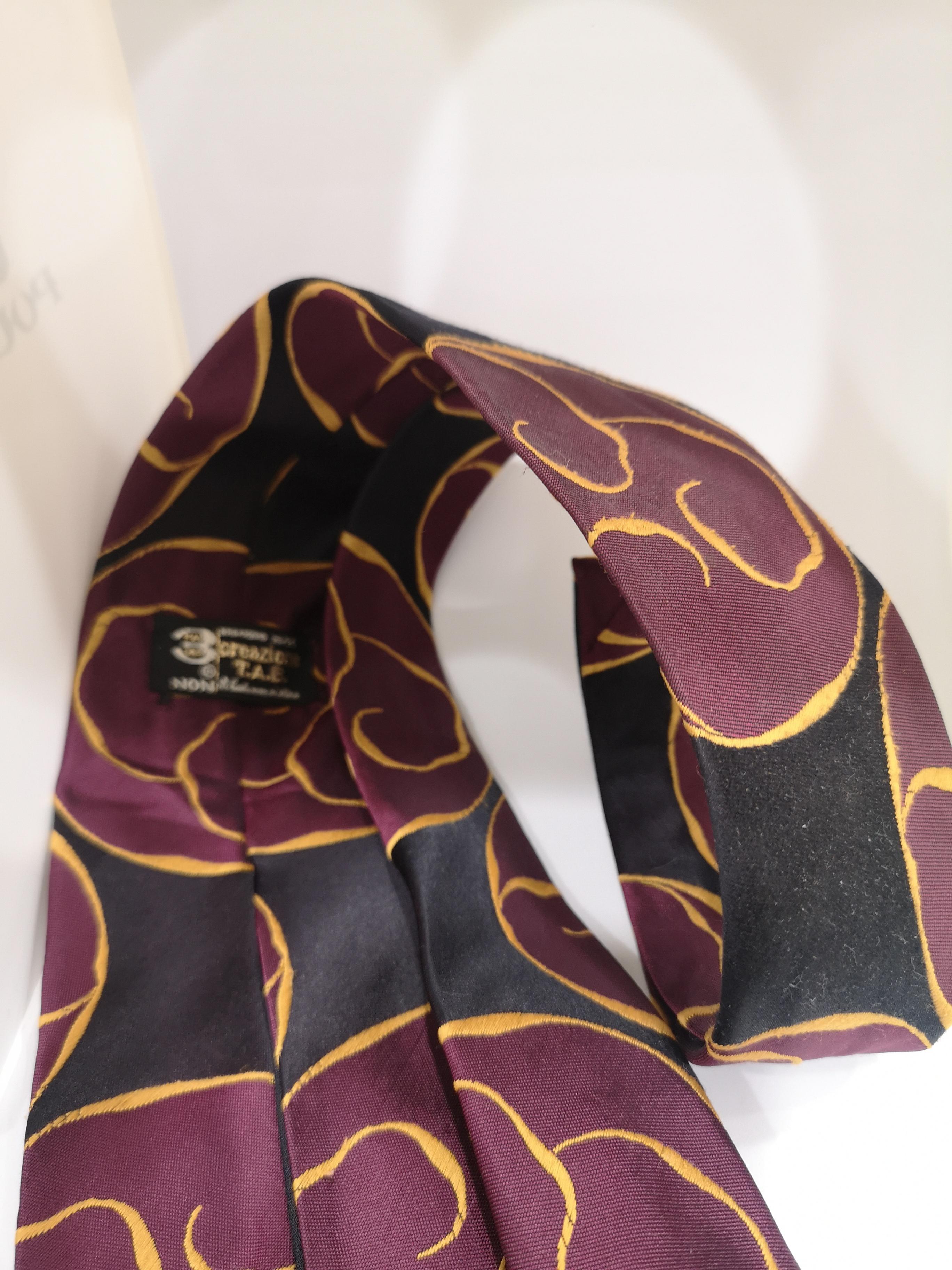 Creazioni black purple silk tie 1