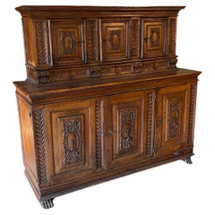 Walnut double-bodied sideboard, Tuscany, late 16th century