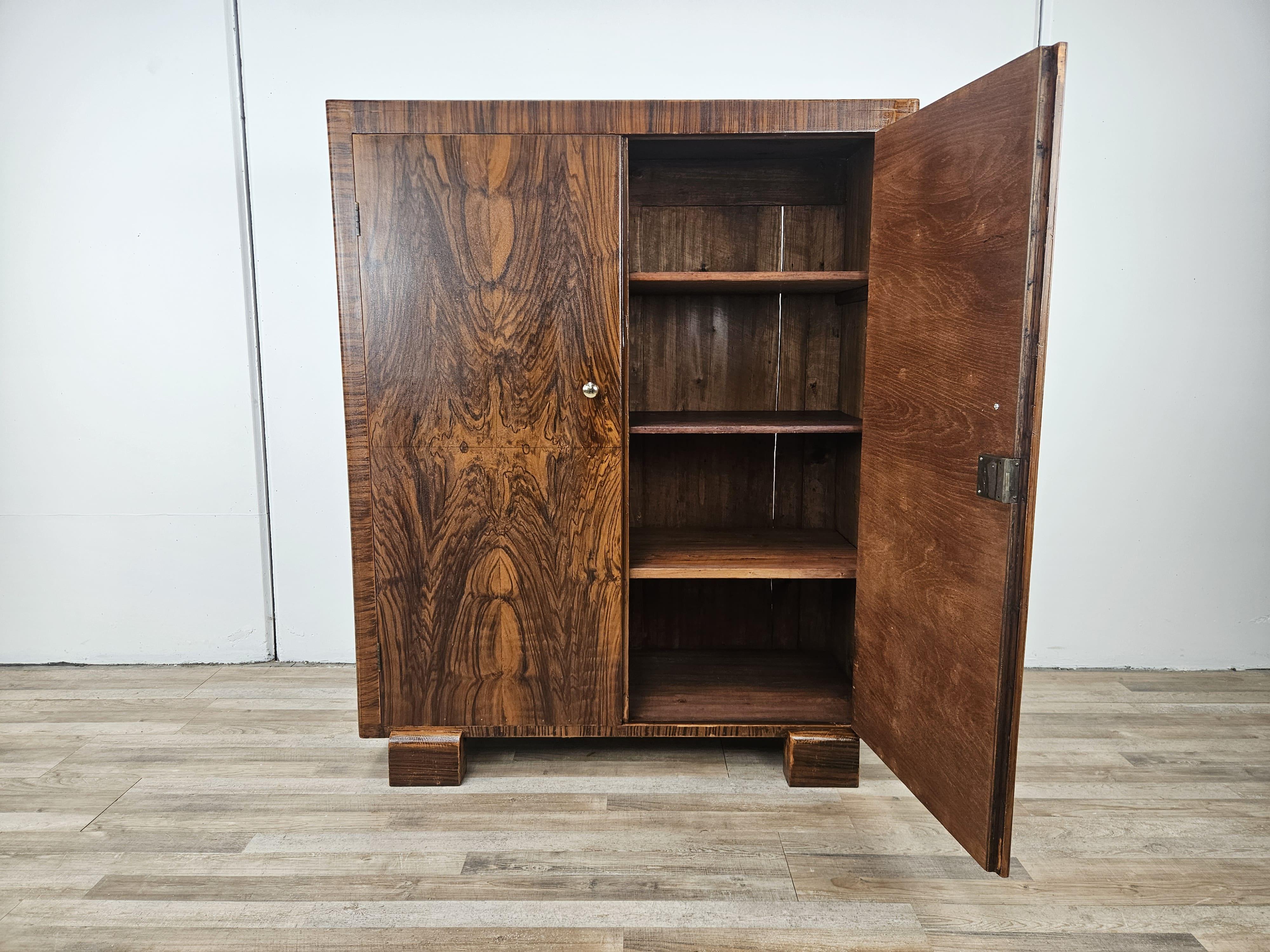 1940s Art Deco mahogany and fir sideboard with interior shelves 7
