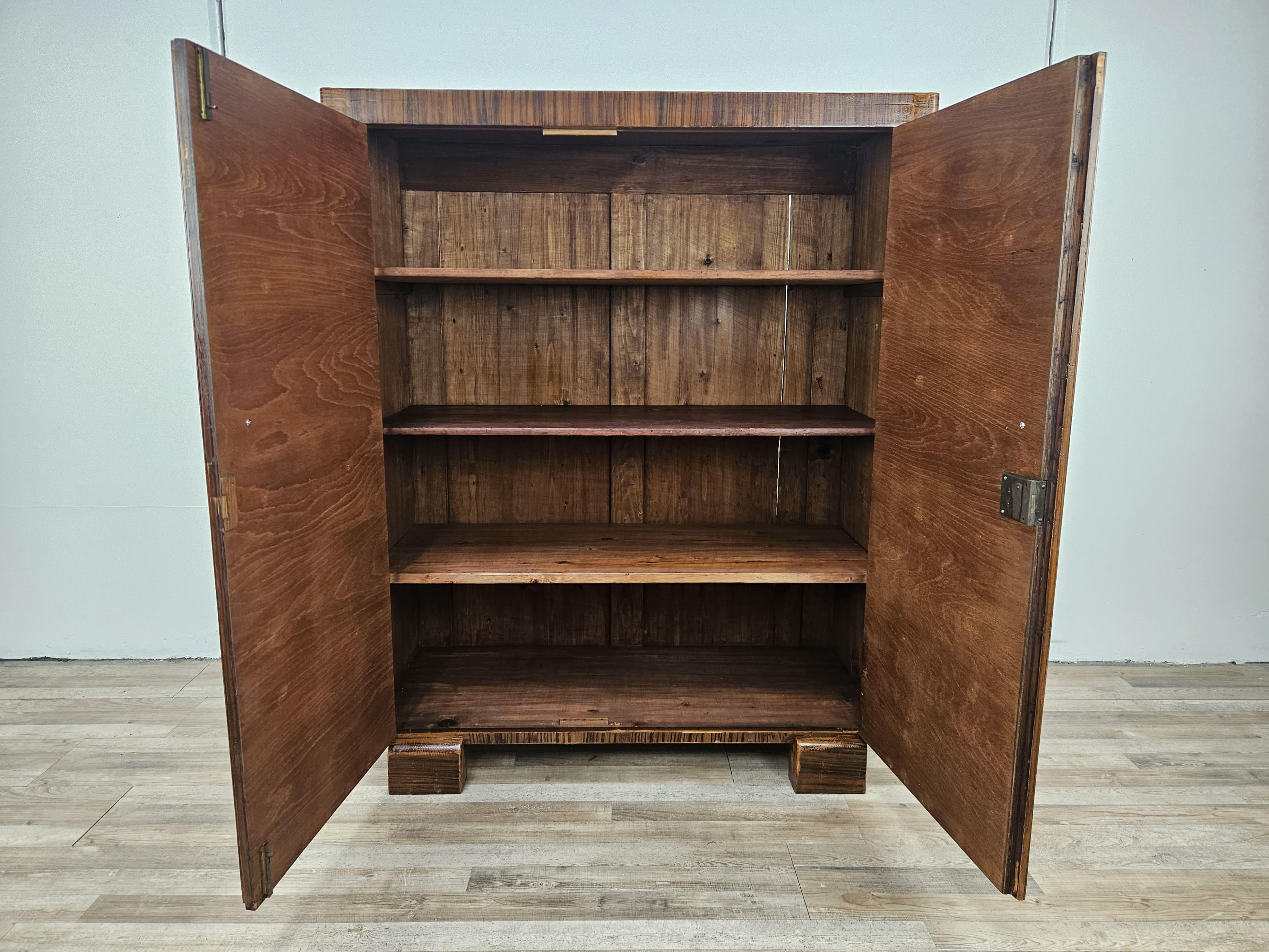1940s Art Deco mahogany and fir sideboard with interior shelves 8